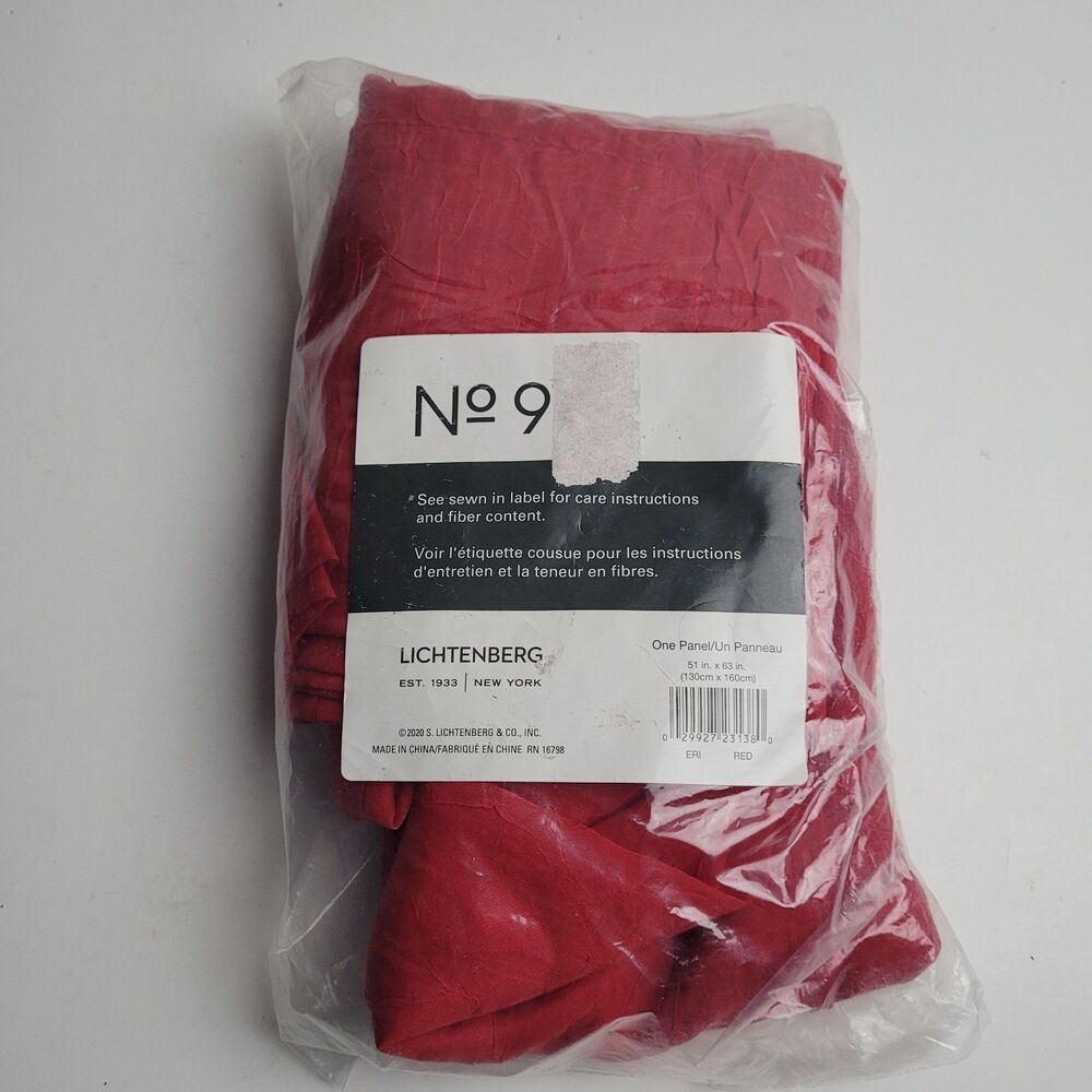 NEW No. 918 Erica crushed sheer voile rod pocket curtain panel 'Red' 51x63 #BT2
